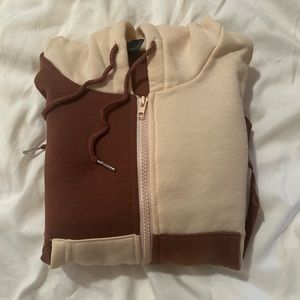 SHEIN SXY Color Block Drop Shoulder Drawstring Hoodie